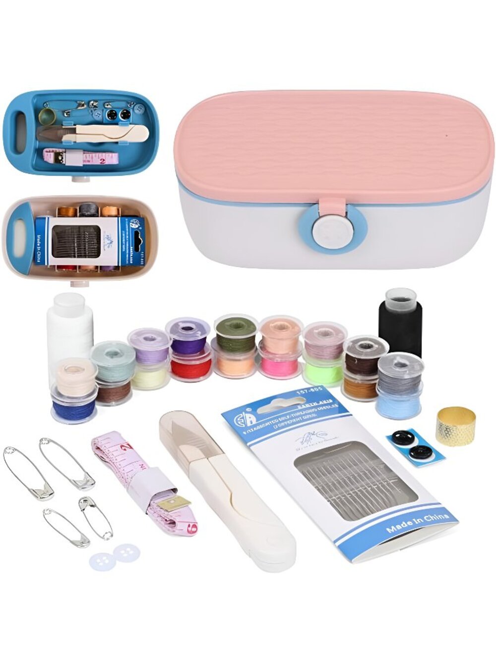 Sewing Project Kit, Portable Sewing Supplies Repair Kit, Sewing Organizer Box